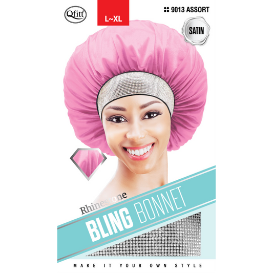 QFITT BLING SATIN BONNET - RHINESTONE