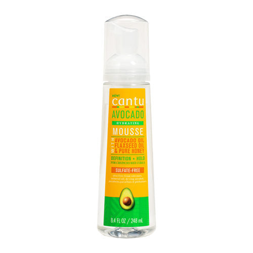 CANTU HYDRATING HAIR STYLING MOUSSE WITH AVOCADO OIL, FLAXSEED OIL & PURE HONEY, 8.4 OZ.