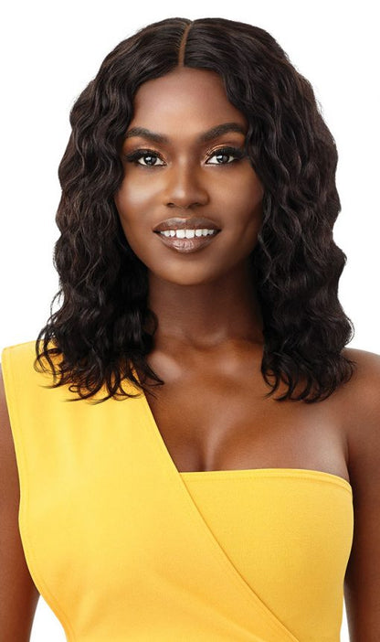 OUTRE 100% UNPROCESSED HUMAN HAIR LACE PART - WET & WAVY WIG - NATURAL WAVE 16″
