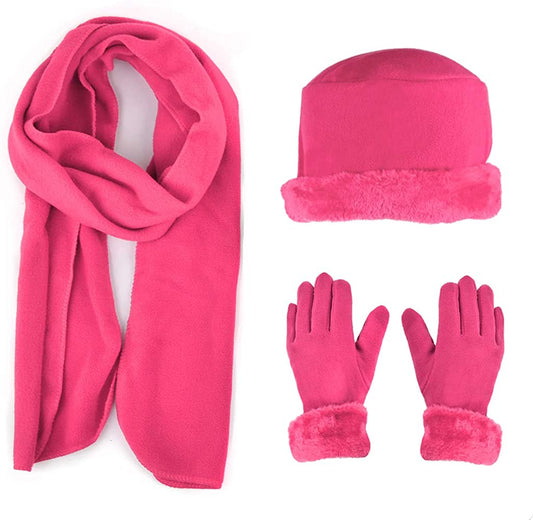 WOMEN’S FLEECE WARM HAT SET