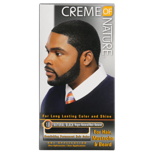 CREME OF NATURE NOURISHING PERMANENT HAIR COLOR FOR HAIR, MUSTACHE & BEARD KIT