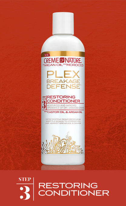 CREME OF NATURE ARGAN OIL PLEX BREAKAGE DEFENSE STEP 3: RESTORING CONDITIONER 12 OZ.