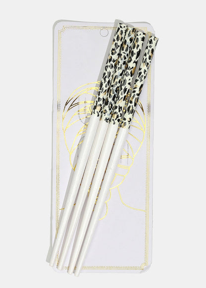 ANIMAL PRINT HAIR STICKS (2 PAIR)