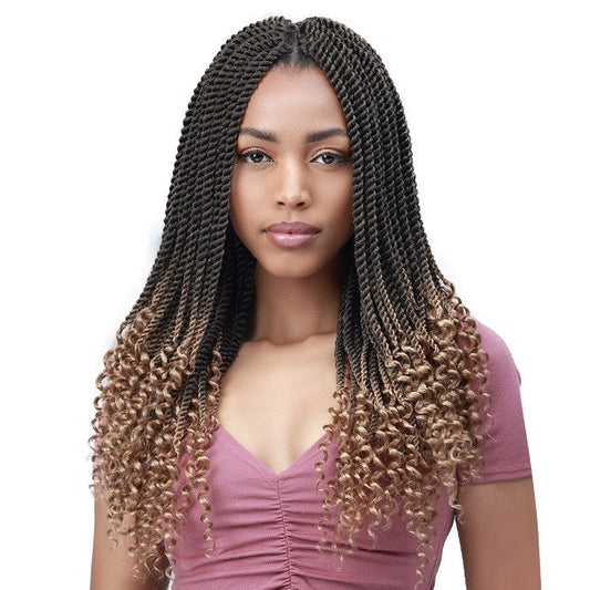 Bobbi Boss Synthetic Crochet Bomba Senegal Twist Curly Tips 14" - 2X