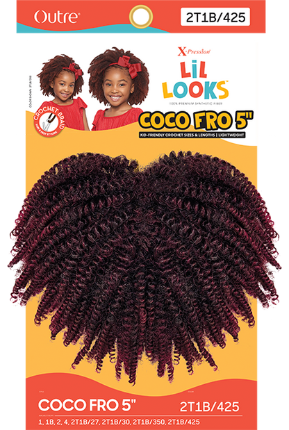 OUTRE SYNTHETIC X-PRESSION LIL LOOKS CROCHET BRAID COCO FRO 5"