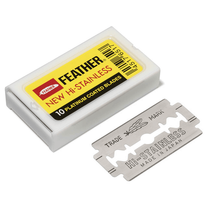 FEATHER HI-STAINLESS DOUBLE EDGE BLADES (10PC)