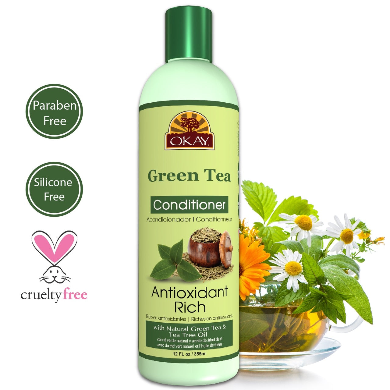 Okay Green Tea Nourishing Antioxidant Rich Conditioner - 12oz.