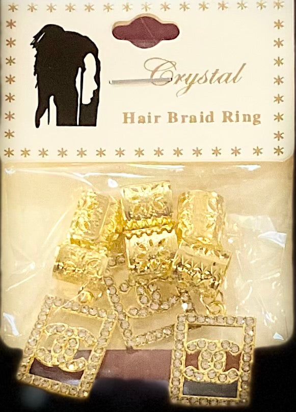 CRYSTAL COLLECTION GOLD HAIR BRAID RING