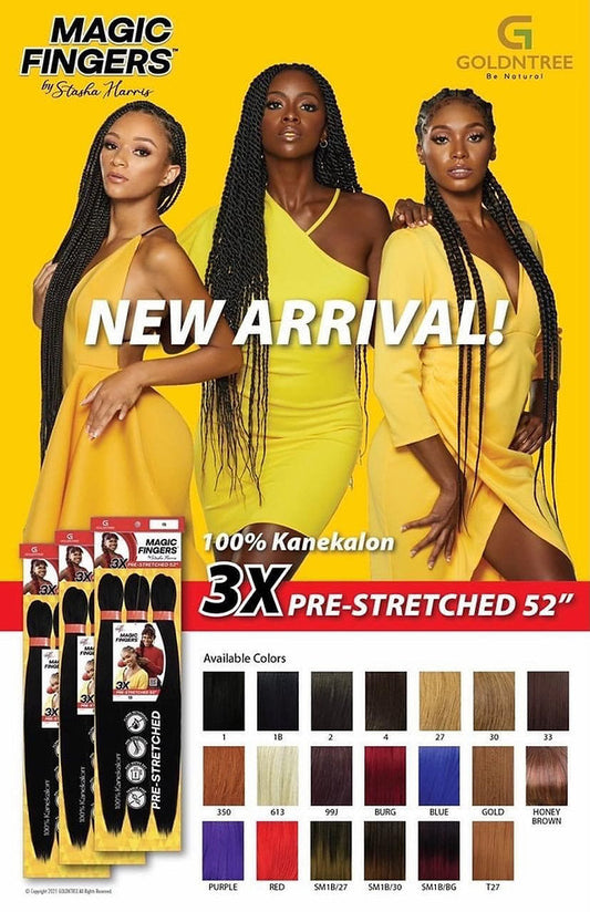MAGIC FINGERS 3X PRE-STRETCHED 52” BRAIDING HAIR