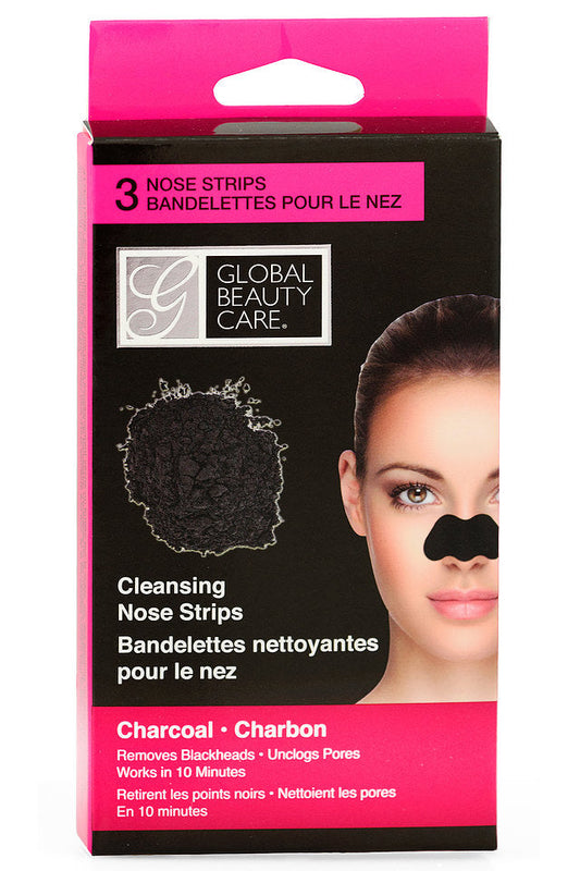 GLOBAL BEAUTY CARE CHARCOAL CLEANSING NOSE STRIPS (3CT)