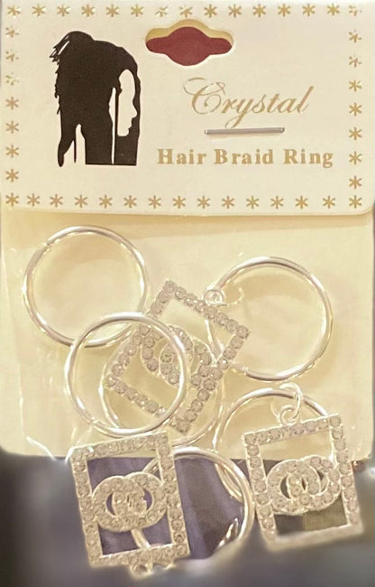 CRYSTAL COLLECTION SILVER HAIR BRAID RING