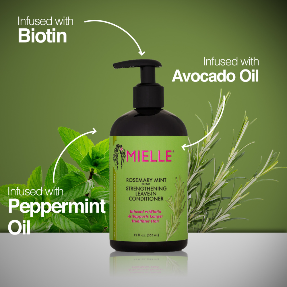MIELLE ROSEMARY MINT STRENGTHENING LEAVE IN CONDITIONER 12 OZ.