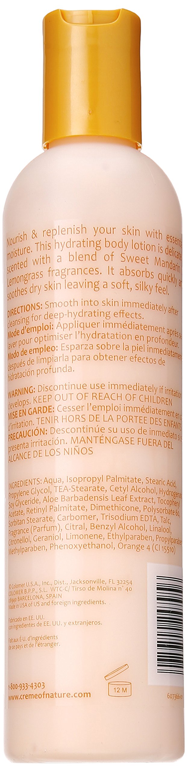 CREME OF NATURE SWEET MANDARIN & LEMONGRASS BODY LOTION 8.45 OZ.