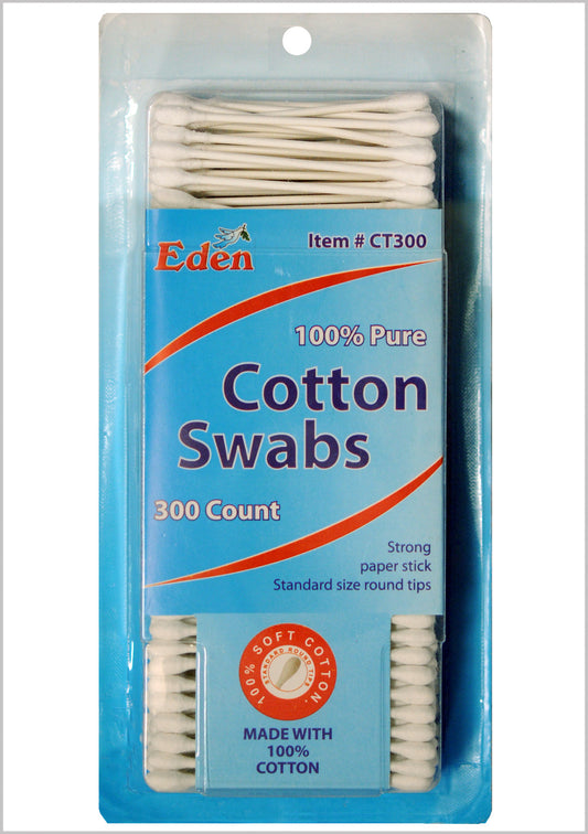 EDEN 100% PURE COTTON SWABS 300 COUNT