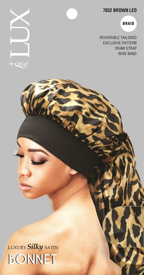 QFITT LUXURY SILKY SATIN BRAID BONNET (LEO) - PATTERN