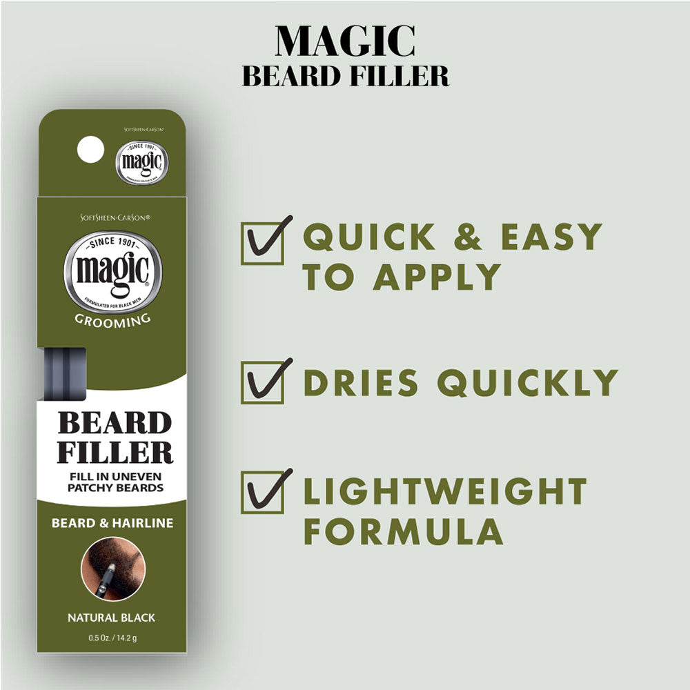 MAGIC GROOMING BEARD FILLER NATURAL BLACK .05 OZ.
