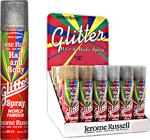 JEROME RUSSELL HAIR AND BODY GLITTER SPRAY 2.2 OZ.