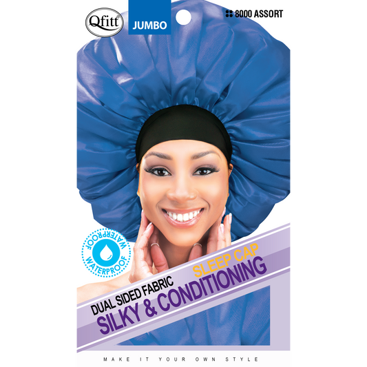 QFITT JUMBO DUAL SIDED FABRIC SILKY & CONDITIONING SLEEP CAP