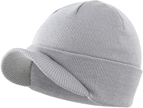 WINTER SPORTS WARM KNIT HAT with BRIM THICK STRETCH BEANIE