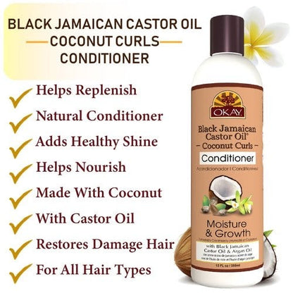 OKAY JAMAICAN BLACK CASTOR OIL & COCONUT CONDITIONER 12OZ