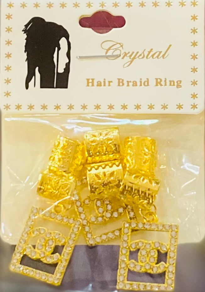 CRYSTAL COLLECTION GOLD HAIR BRAID RING