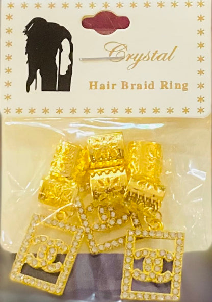 CRYSTAL COLLECTION GOLD HAIR BRAID RING