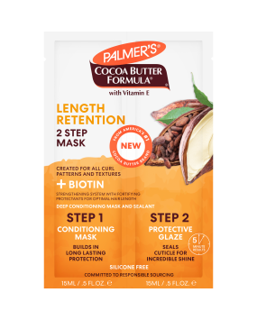 PALMER’S COCOA BUTTER + BIOTIN LENGTH RETENTION 2-STEP HAIR MASK 0.5 FL.OZ.