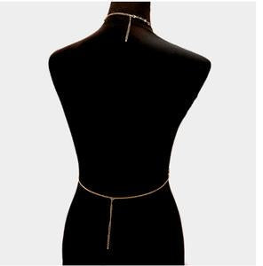 BACKLESS TOP MESH STONE CHAIN- BODY JEWELRY