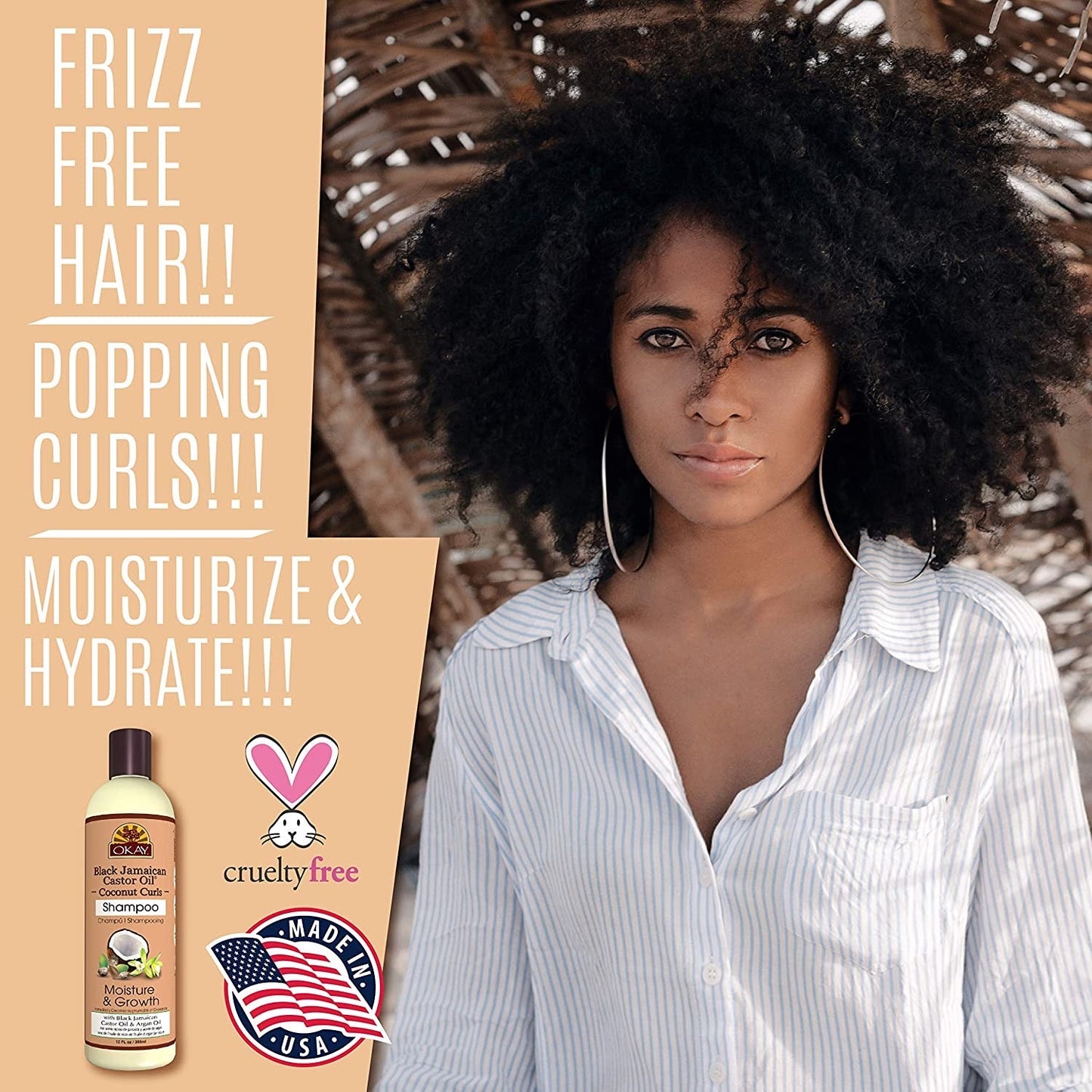 OKAY BLACK JAMAICAN CASTOR OIL & COCONUT SHAMPOO 12OZ