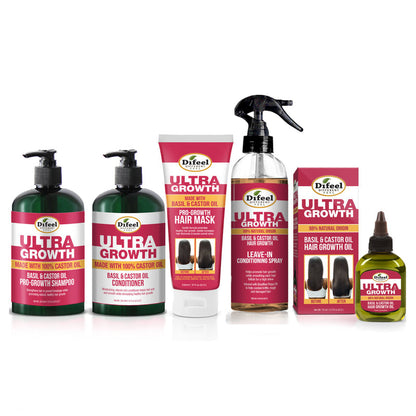 DIFEEL ULTRA GROWTH BASIL & CASTOR OIL LEAVE-IN CONDITIONING SPRAY 6 OZ.