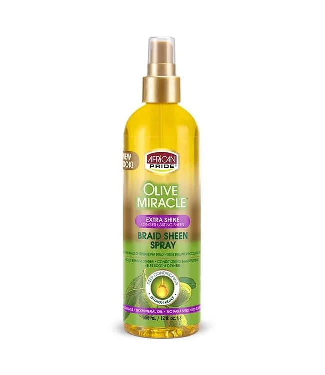 OLIVE MIRACLE BRAID SHEEN SPRAY (EXTRA SHINE) 12 OZ.