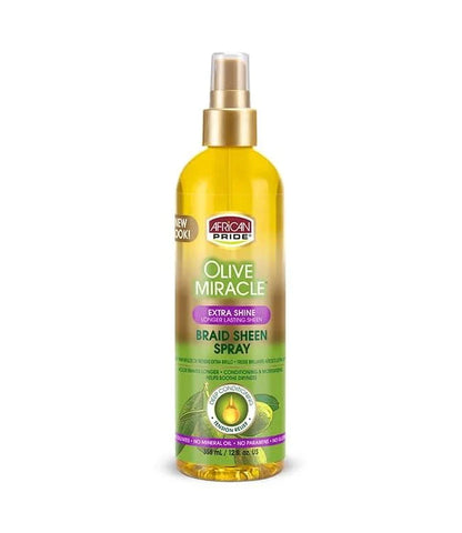 OLIVE MIRACLE BRAID SHEEN SPRAY (EXTRA SHINE) 12 OZ.