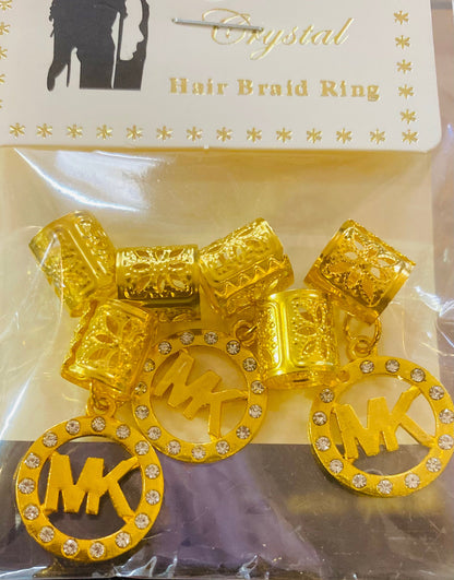 CRYSTAL COLLECTION GOLD MK HAIR BRAID RING