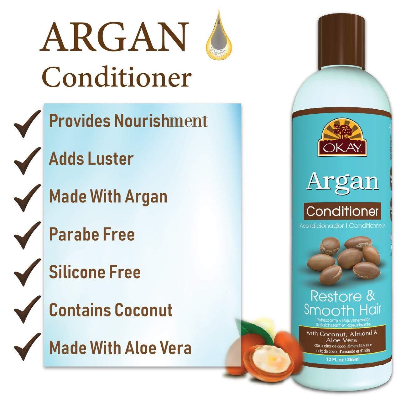 OKAY RESTORATIVE ARGAN CONDITIONER 12OZ