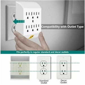 POWTECH 6 OUTLET WALL TAP (PT-7806BB)