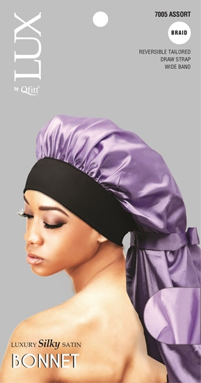 QFITT LUX SILKY SATIN BRAID BONNET - SOLID