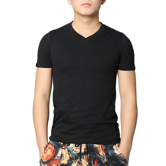 U WEAR MEN’S SHORT SLEEVE 100% COTTON T-SHIRT (V-NECK)
