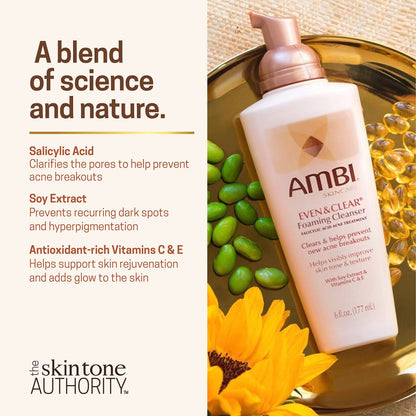 AMBI EVEN & CLEAR FOAMING CLEANSER 6OZ.