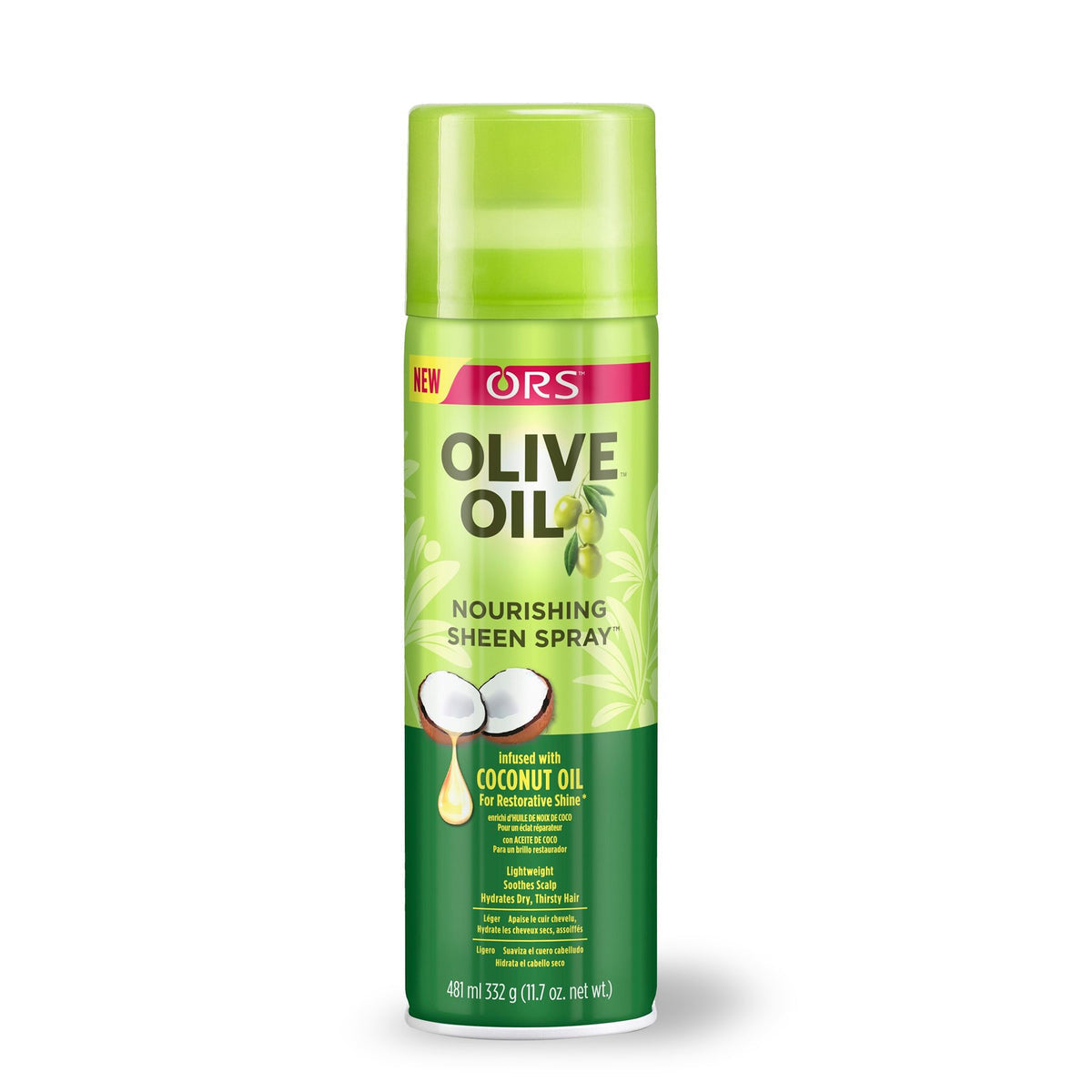 ORS OLIVE OIL NOURISHING SHEEN SPRAY INFUSED WITH COCONUT OIL
 11.7 OZ.