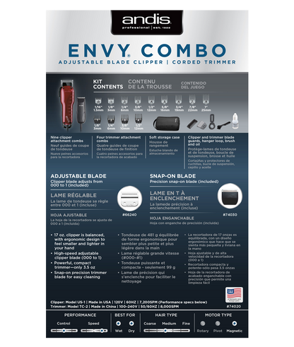 ANDIS ENVY COMBO #74020