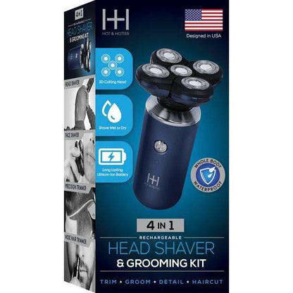 HOT & HOTTER 4 IN 1 HEAD SHAVER & GROOMING KIT