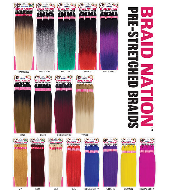 MAYDE 3X BRAID NATION 32"