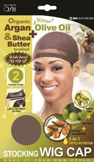 QFITT ORGANIC ARGAN & OLIVE PLUS CASTOR & PEPPERMINT OIL STOCKING WIG CAP