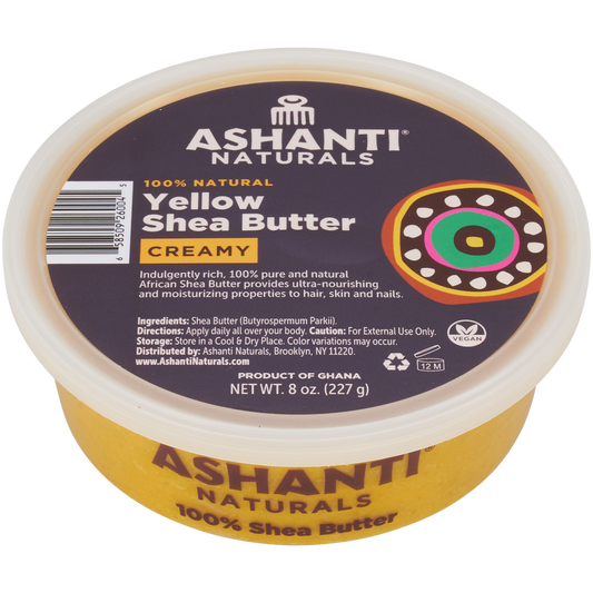 ASHANTI 100% YELLOW CREAMY SHEA BUTTER 8 OZ.
