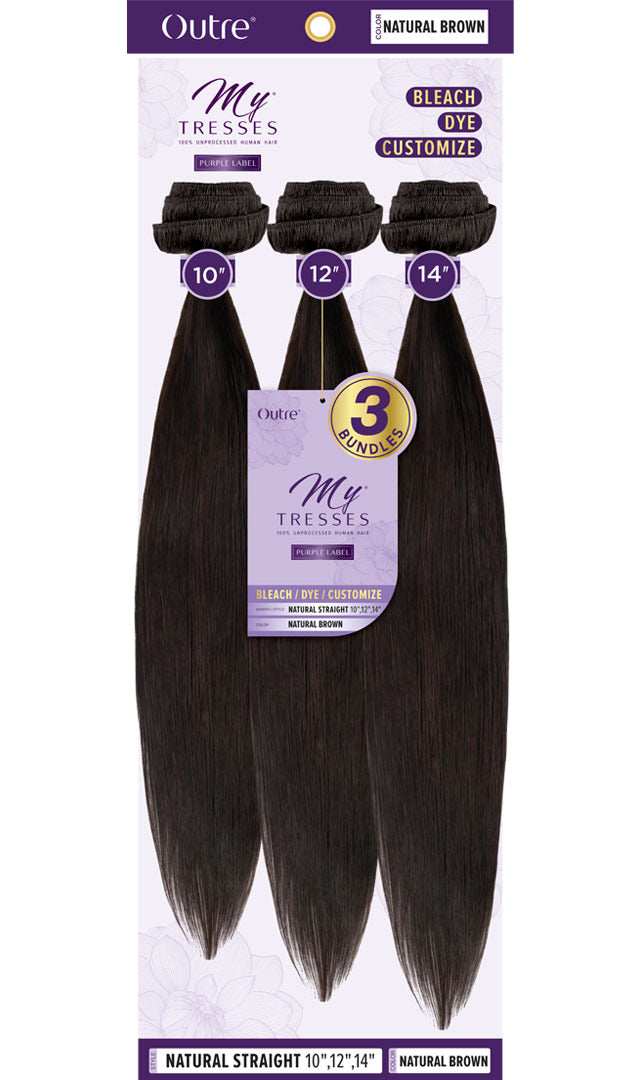 OUTRE MYTRESSES PURPLE LABLE 100% UNPROCESSED HUMAN HAIR- NATURAL STRAIGHT
