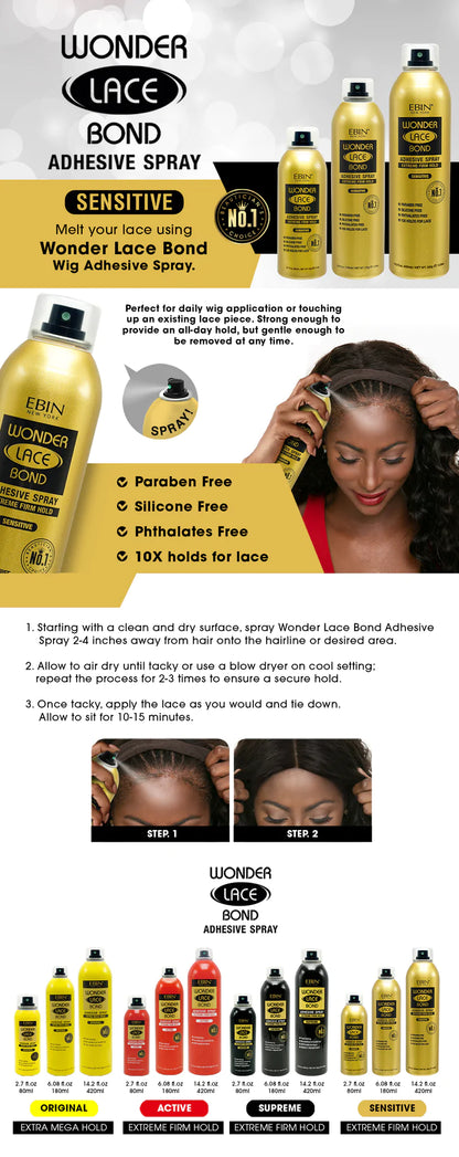 EBIN WONDER LACE BOND WIG ADHESIVE SPRAY - SENSITIVE