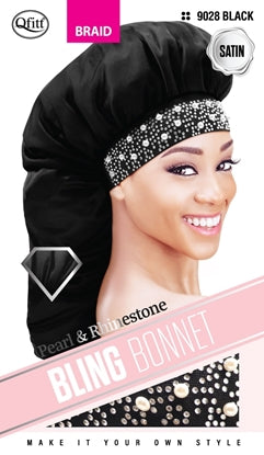 QFITT PEARL & RHINESTONE BLING SATIN BRAID