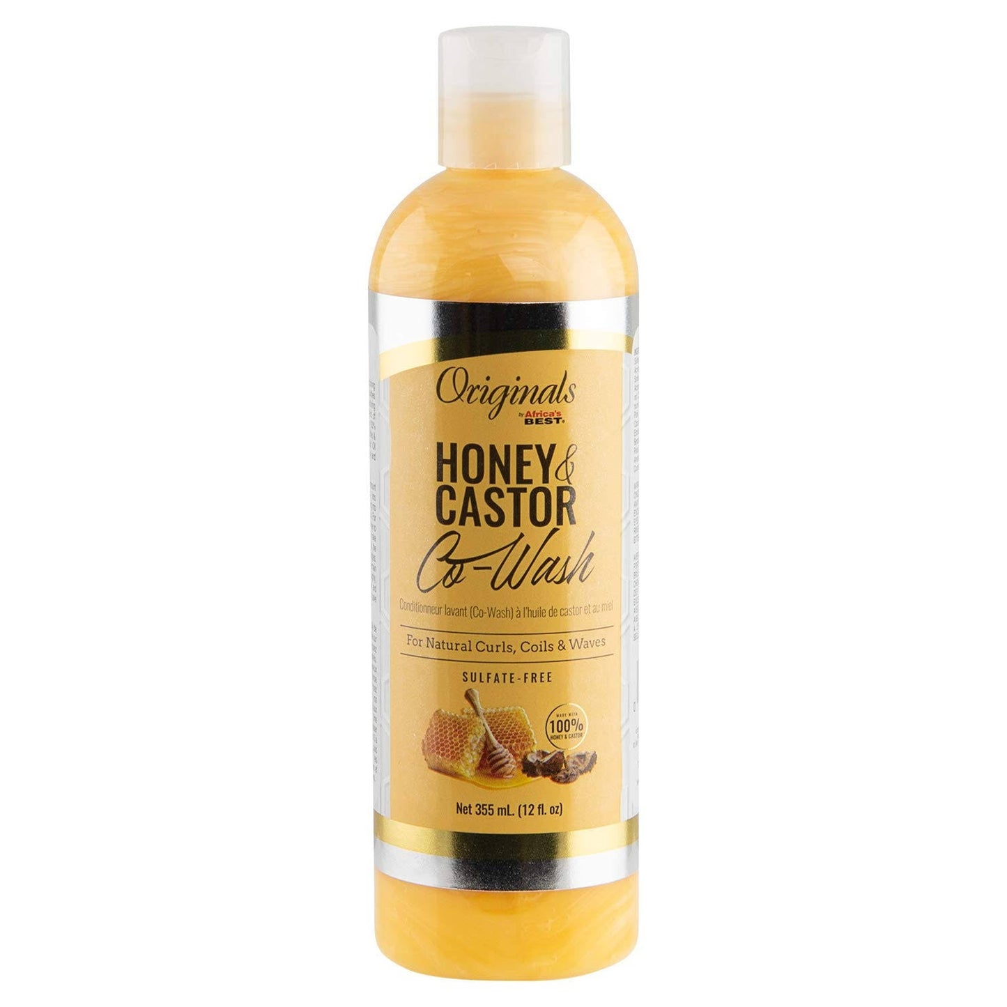 AFRICAS BEST ORIGINALS HONEY & CASTOR CO WASH 12 OZ.