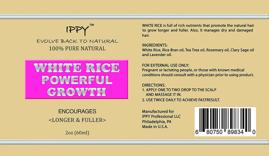 IPPY BEAUTY - WHITE RICE POWERFUL GROWTH 2 OZ.