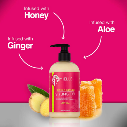 MIELLE HONEY & GINGER STYLING GEL 13 OZ.